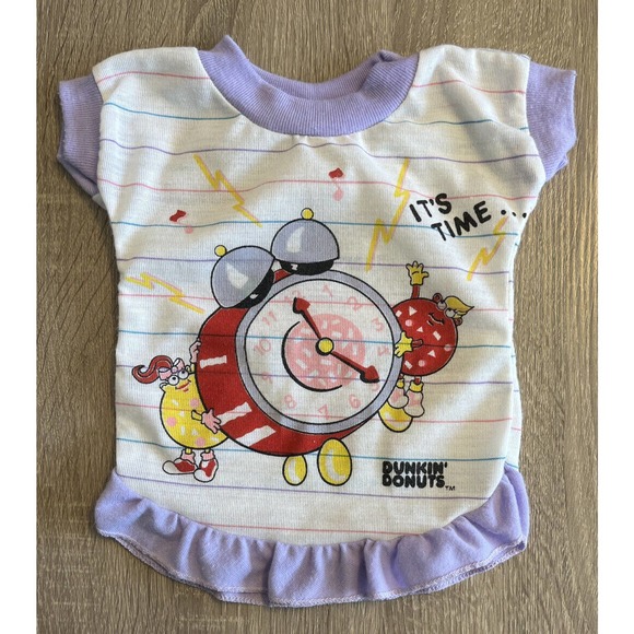 Vintage 1980s Ronnie Jama Dunkin Donuts Infant Baby Or Doll Nightgown USA Made - Picture 1 of 7